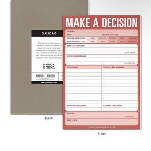 Knock Knock Red Decision-Making Notepad